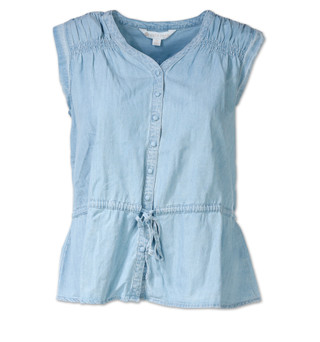 Thumbnail 1: Kate Park Women's Plus Button Down Tie Waist Top 