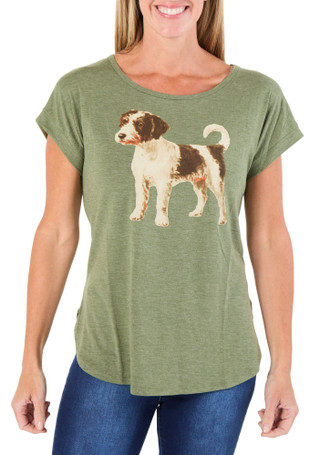 Thumbnail 1: Tru Self Women's Short Sleeve Dog Graphic Top 
