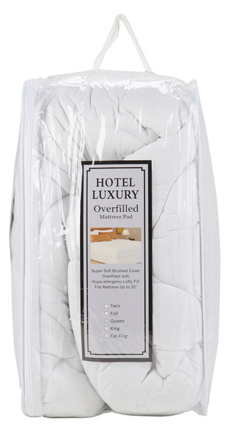 Thumbnail 2: Hotel Luxury Queen Size Overfilled Mattress Pad 