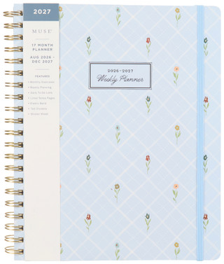 Thumbnail 1: Muse 17 Month Spiral Bound Floral Weekly Planner 