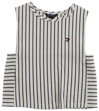 Thumbnail 1: Tommy Hilfiger Big Girl's Sleeveless Popcorn Knit Blazer Top 