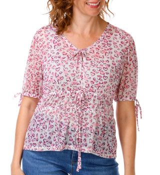 Thumbnail 1: BUNULU Women's Iris Floral Peplum Mesh Top 