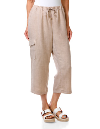 Thumbnail 1: Soho Apparel Women's Petite 2 Pocket Drawstring Waist Capris 