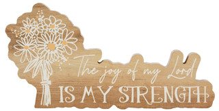 Thumbnail 1: Sixtrees 12x6 Wood Joy of Lord My Strength Home Accent 