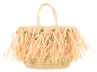 Thumbnail 1: Sun N' Sand Beaded Straw Medium Tote Bag 