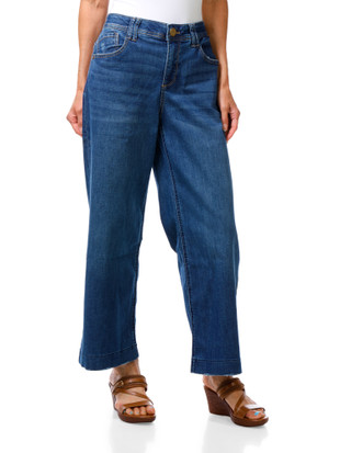 Thumbnail 1: Democracy Women's 5 Pocket Comfort Waist Wide Leg Jeans 