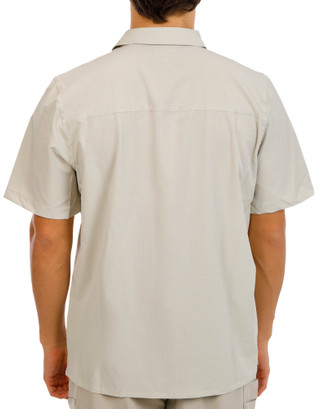 Thumbnail 3: Smith's Workwear Men's Short Sleeve Grid Stretch Button Down Shirt 