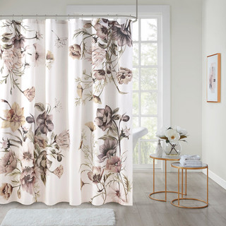 Thumbnail 1: Madison Park Cassandra Printed Cotton Shower Curtain 