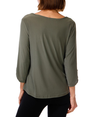 Thumbnail 2: Joie De Vivre Women's Quarter Zip 2 Pocket Studded Top 