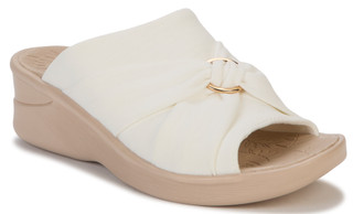 Thumbnail 1: Bzees by Lifestride Women's Serenade White Scrunch Wedge Sandals 
