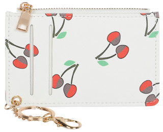 Thumbnail 1: Urban Expressions Cherry Print Zip Card Holder Wallet with Keychain 