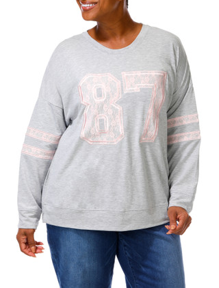 Thumbnail 1: Magical Season Women's Plus Long Sleeve Lace 87 Top 