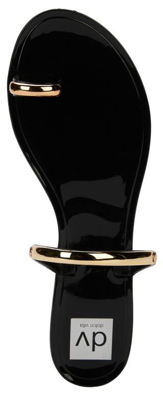 Thumbnail 4: Dolce Vita Women's Ivonna Gold Accent Toe Loop Jelly Slides 
