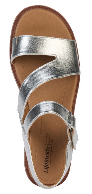 Thumbnail 3: LifeStride Women's Waverly Zig Zag Band Metallic Sandal (Wide) 