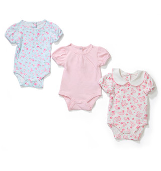 Thumbnail 1: SHABBY CHIC Baby Girls 3 Pk Floral Paisley Onesie Set 