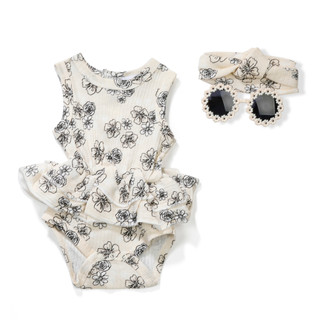 Thumbnail 1: RACHEL ZOE Baby Girls 3 Pc Floral Onesie Set 
