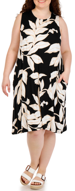 Thumbnail 1: HARLOW & ROSE Plus Sleeveless Print Swing Dress 