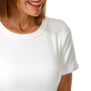 Thumbnail 3: Cyrus Women's Ribbed Comfort Stretch Crew Neck Tee 