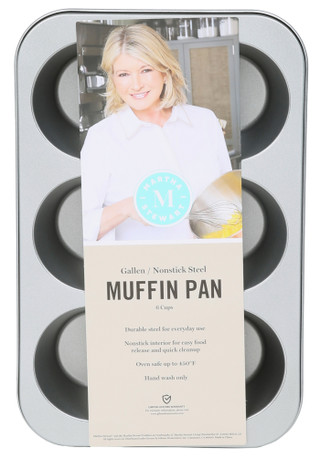 Thumbnail 1: Martha Stewart 6 Cup Nonstick Steel Muffin Pan 