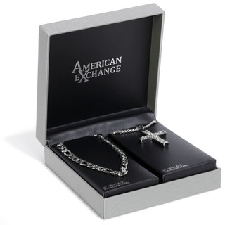 Thumbnail 1: AMERICAN EXCHANGE Men's 2 Pk Stainless Steel Necklace Set 