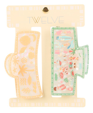 Thumbnail 1: TWELVE 2 Pk Hair Claw Clips 