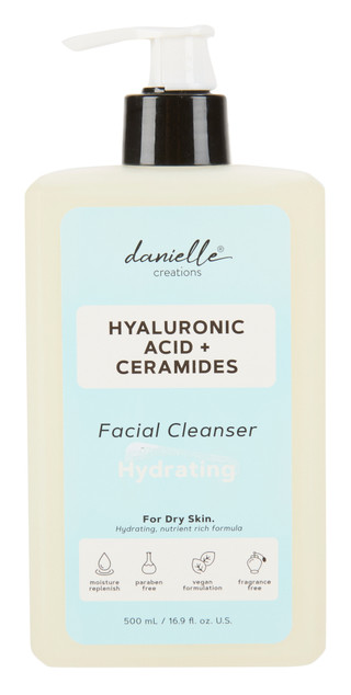 Thumbnail 1: DANIELLE CREATIONS 16.9 oz Hyaluronic Acid Ceramides Hydrating Facial Cleanser 