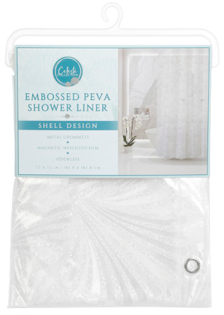 Thumbnail 1: Celeste Collection 72x72 Embossed PEVA Shower Liner 