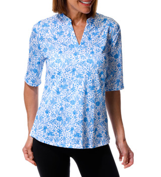 Thumbnail 1: REEL LEGENDS Women's Short Sleeve Freeline Split Neck Top 
