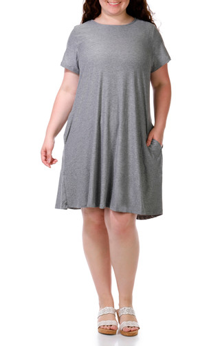 Thumbnail 1: HARLOW & ROSE Plus Short Sleeve Swing Dress 