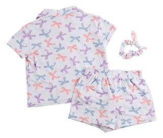 Thumbnail 2: Btween Little Girls 2 Pc Bow Pajama Shorts Set 