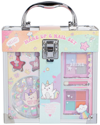 Thumbnail 1: Girls Makeup & Nail Train Case Set 