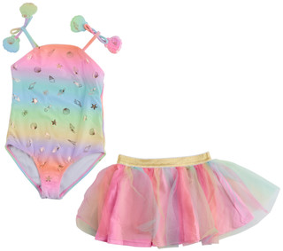 Thumbnail 1: BMAGICAL Little Girls 2 Pc Tutu & One Piece Swimsuit Set 