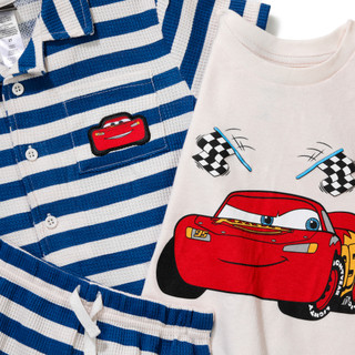 Thumbnail 2: Mickey Mouse Toddler Boy's 3 Pc Graphic Stripe Tee Short Set 