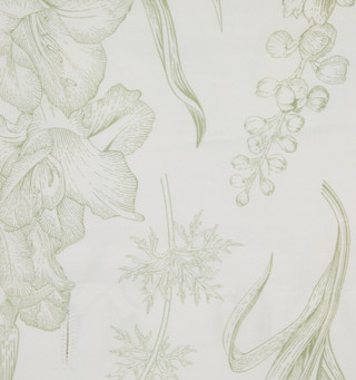 Thumbnail 2: Ellen Tracy 72x72 Botanical Floral Green Shower Curtain 