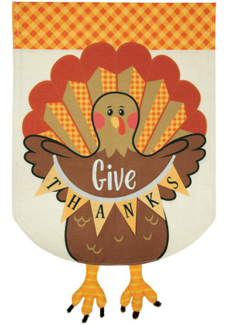 Thumbnail 1: Carson Home Accents Give Thanks Harvest Flag Home Accent  