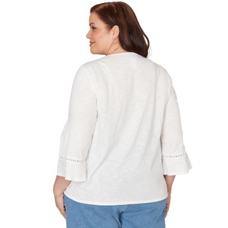 Thumbnail 4: Alfred Dunner Plus 3Q Sleeve Embroidered Butterfly Top  