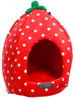 Thumbnail 1: NanDog Pet Gear 18 in Strawberry Pet Cave with Pillow 