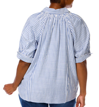 Thumbnail 2: MAX STUDIO Plus Short Sleeve Stripe Top 