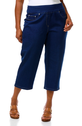 Thumbnail 1: Hearts of Palm Plus Denim Pull-On Capris 