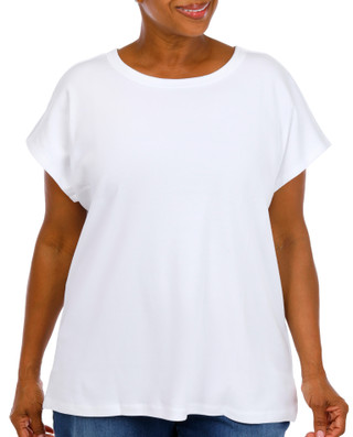 Thumbnail 1: Coral Bay Women's Plus Layer Crew Neckline Short Sleeve Top 