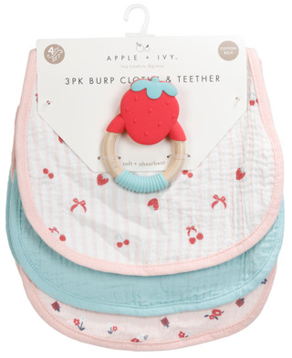 Thumbnail 1: Apple & Ivy 3 Pk Burp Cloths & Teether 