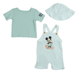 Thumbnail 2: Disney Baby Boy's 3 Pc Mickey Mouse Striped Jumpsuit 
