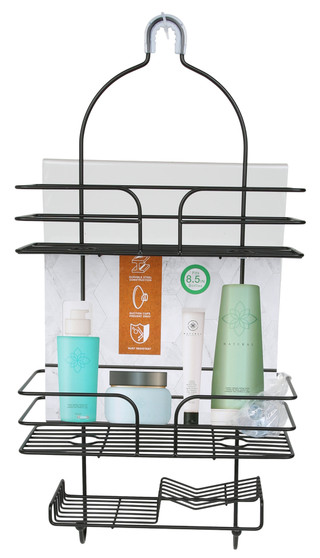 Thumbnail 1: Brookstone 3 Tier Shower Caddy with Hooks 