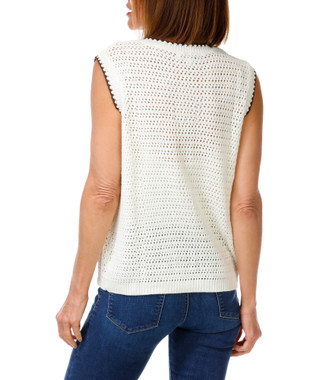 Thumbnail 2: 99 Jane Street Women's Open Crochet Whipstich Button Down Vest 