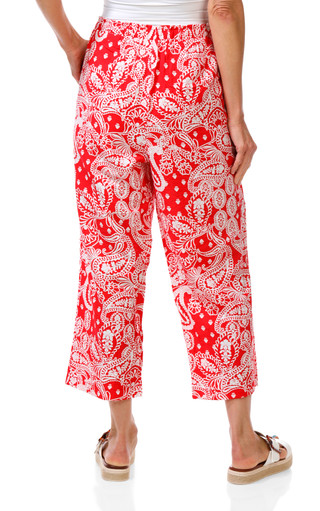 Thumbnail 2: Floral & Ivy Women's 2 Pocket Crop Pants with Decorative Tie & Beads 