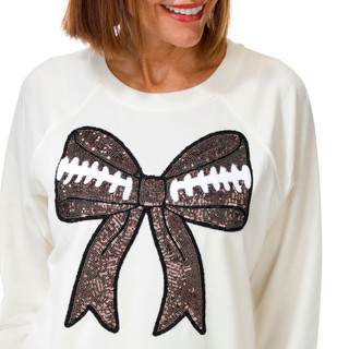 Thumbnail 2: Philosophy Women's Long Sleeve Bling Football Bow Sweater 