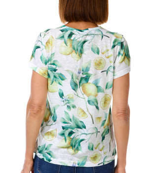 Thumbnail 2: Milano Women's Short Sleeve Embellished Floral Top 