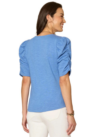 Thumbnail 3: Democracy Womens Shirred Puff Sleeve Top 