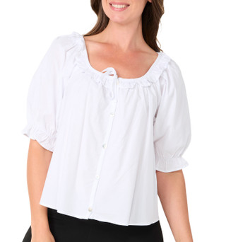 Thumbnail 1: BUNULU Women's Poplin Button Front Top 
