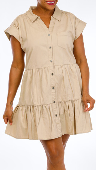 Thumbnail 1: Tommy Hilfiger Women's Cap Sleeve Button Down Dress 